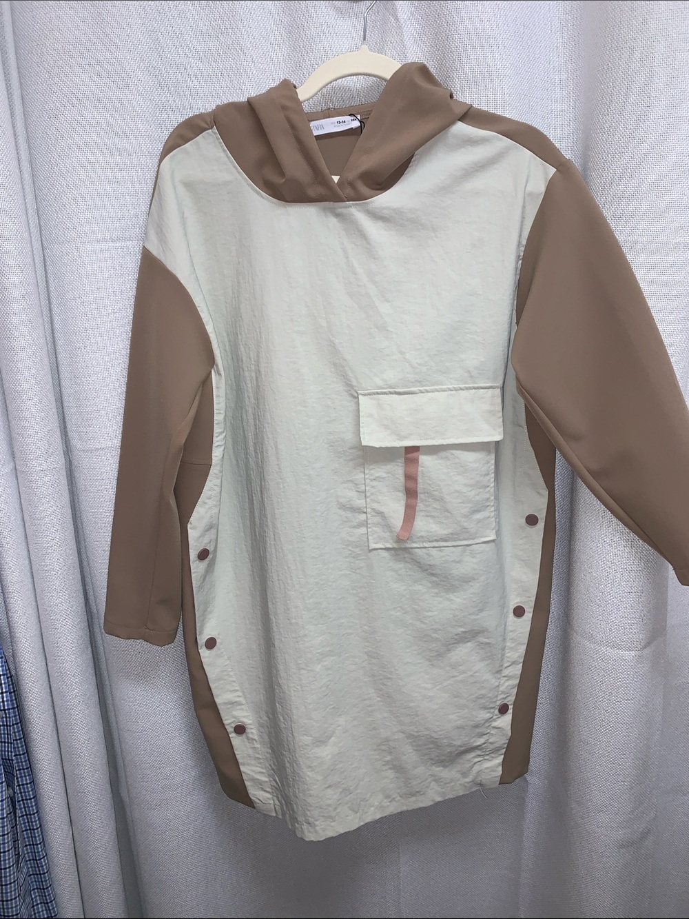 Zara Kids Sporty Colorblock Hooded Tunic Dress / Pullover Jacket
